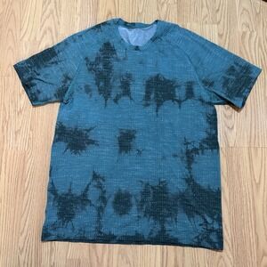 Lululemon Shirt Men's Metal Vent Tech 2.0 Marble Dye Teal Lagoon/ Green Medium
